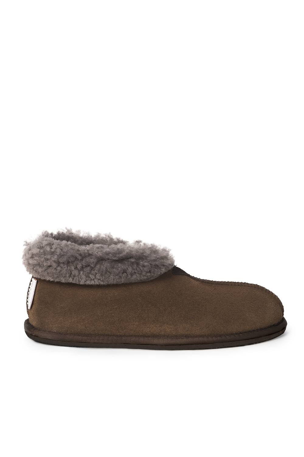 Celtic & Co Celtic & Co Men's British Shearling Bootee Slippers in Brown - 3