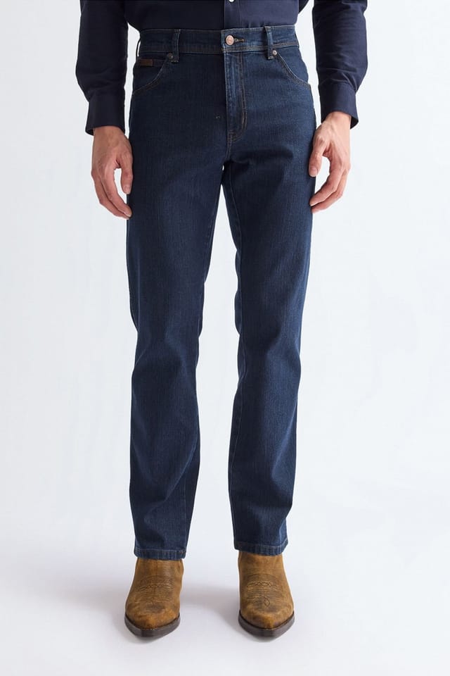 Wrangler Wrangler Men's Texas Denim Jeans Blue Black in Navy - 3