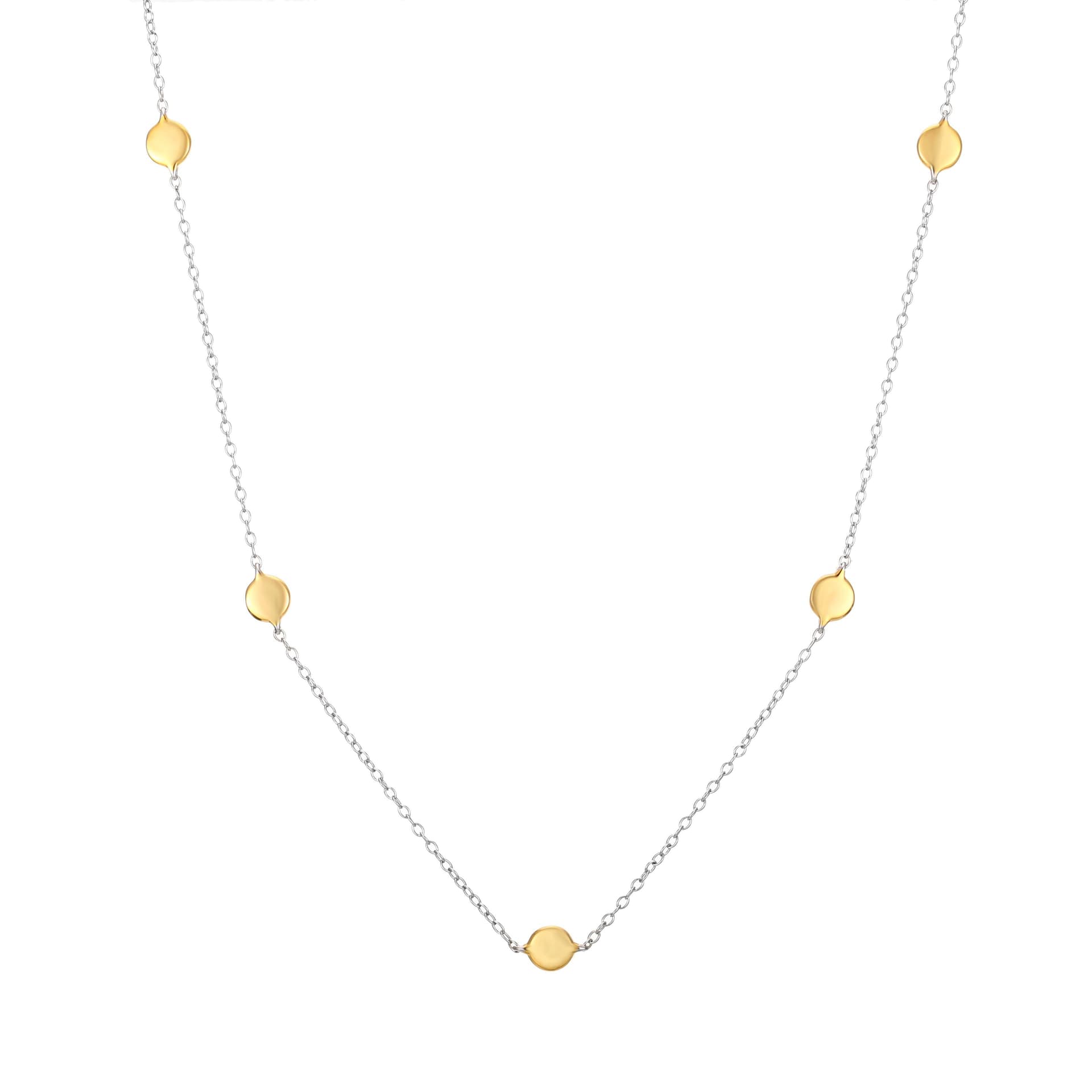 Gold Trip Gold Trip Two Tone Gold Disc Charm Necklace