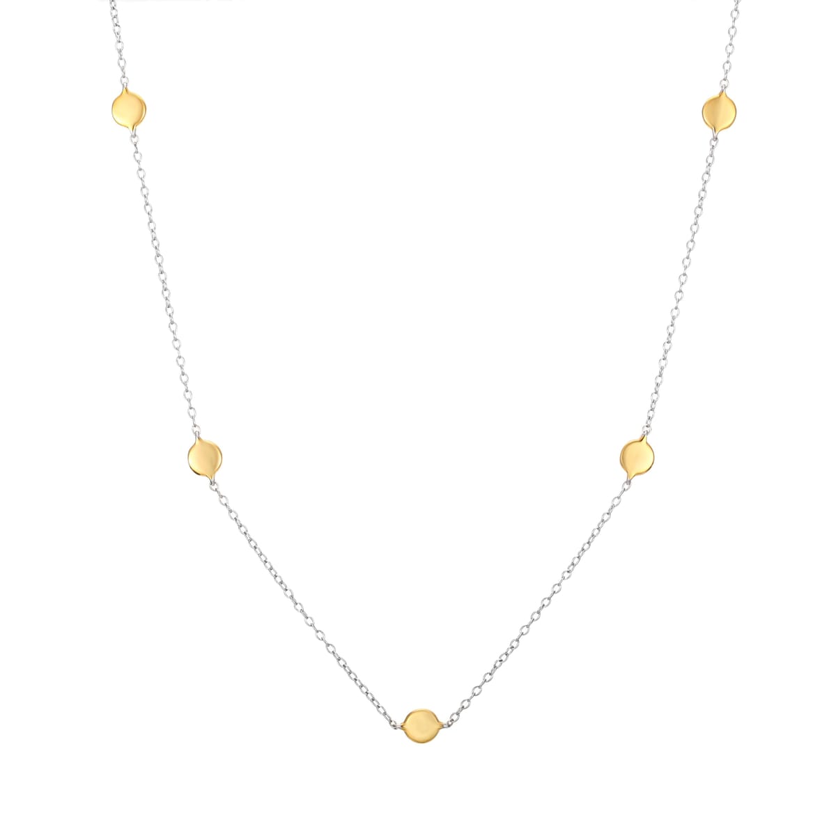 Gold Trip Gold Trip Women's Two Tone Gold Disc Charm Necklace - 1