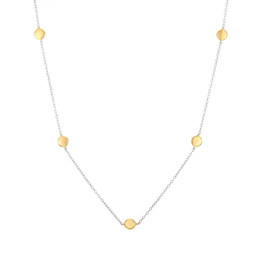Gold Trip Gold Trip Women's Two Tone Gold Disc Charm Necklace - 1