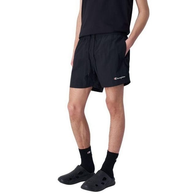 Champion Champion Men's Embroidered Logo Short Swim Shorts in Black - 3