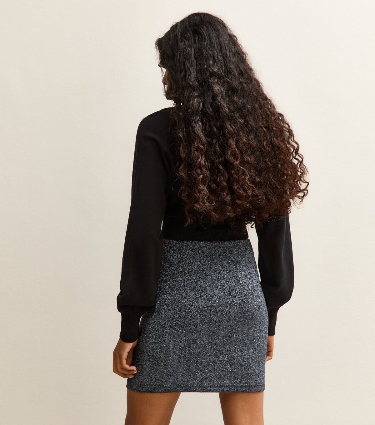 New Look Women's Petite Navy Glitter Mini Skirt New Look - 4