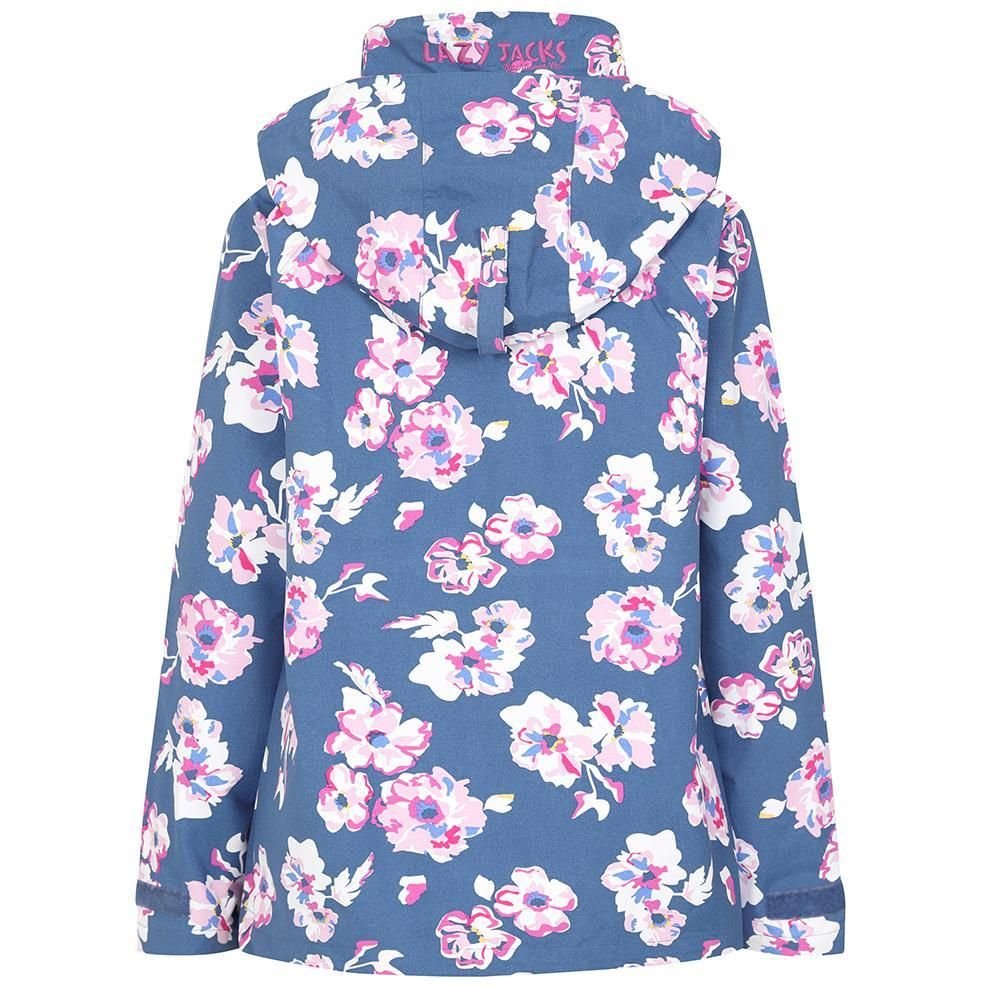 Lazy Jacks Lazy Jacks Women's Floral Waterproof Jacket in Blue - 3