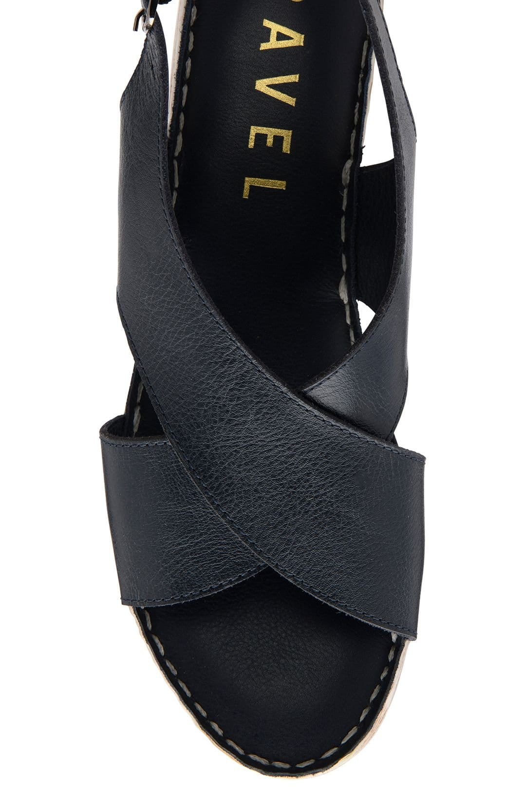 Ravel Ravel Women's 'Branton' Leather Wedge Sandals in Navy - 4