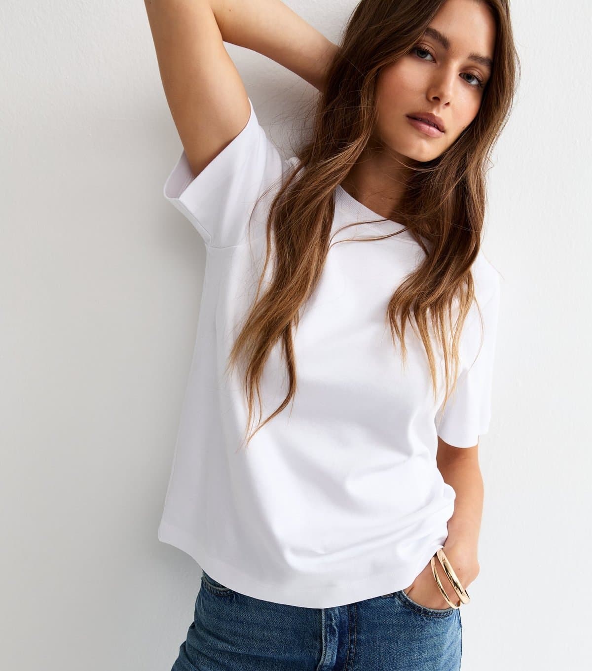 New Look Women's Premium White Heavyweight Cotton T-Shirt New Look