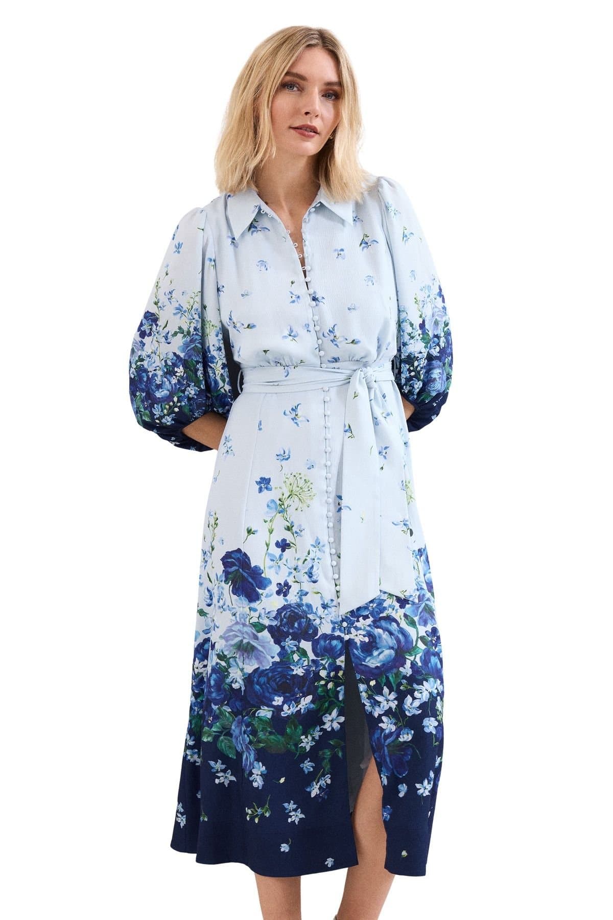 Phase Eight Phase Eight Women's Noella Shirt Dress in Pale Blue
