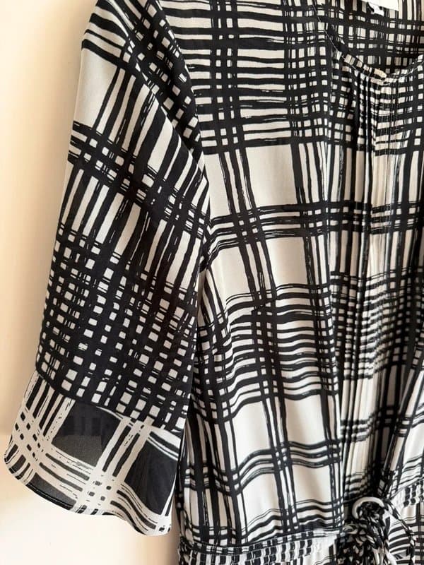 Reiss Reiss Lars Monochrome Check Print Dress UK 10