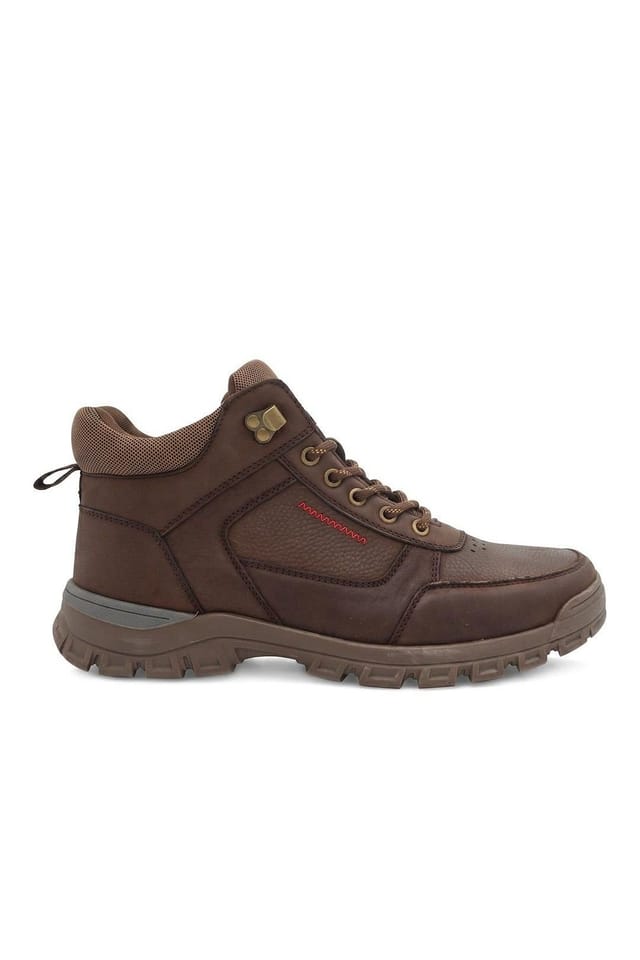 Pavers Pavers Men's Wide Fit Leather Lace Up Rugged Boots in Brown - 2