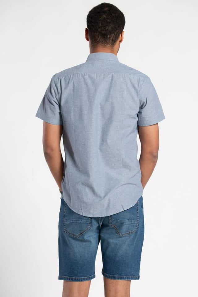 Tokyo Laundry Tokyo Laundry Men's Cotton Chambray Short-Sleeve Shirt in Blue - 2