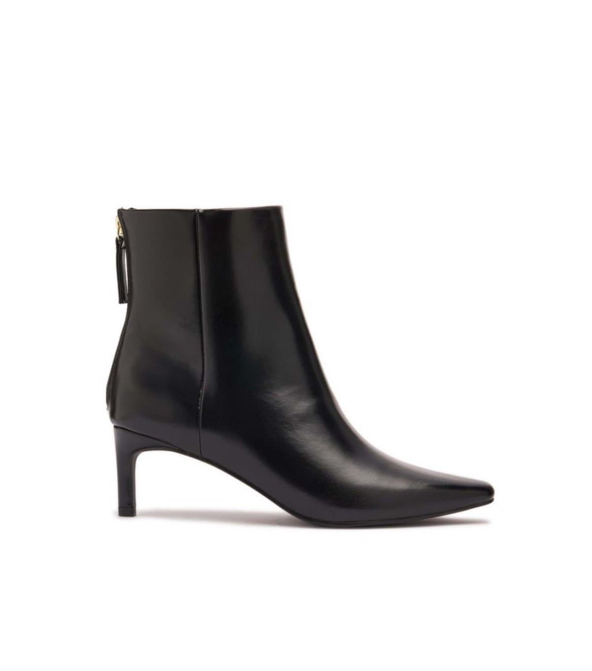 London Rebel London Rebel Black Faux Leather Kitten Heel Ankle Boots