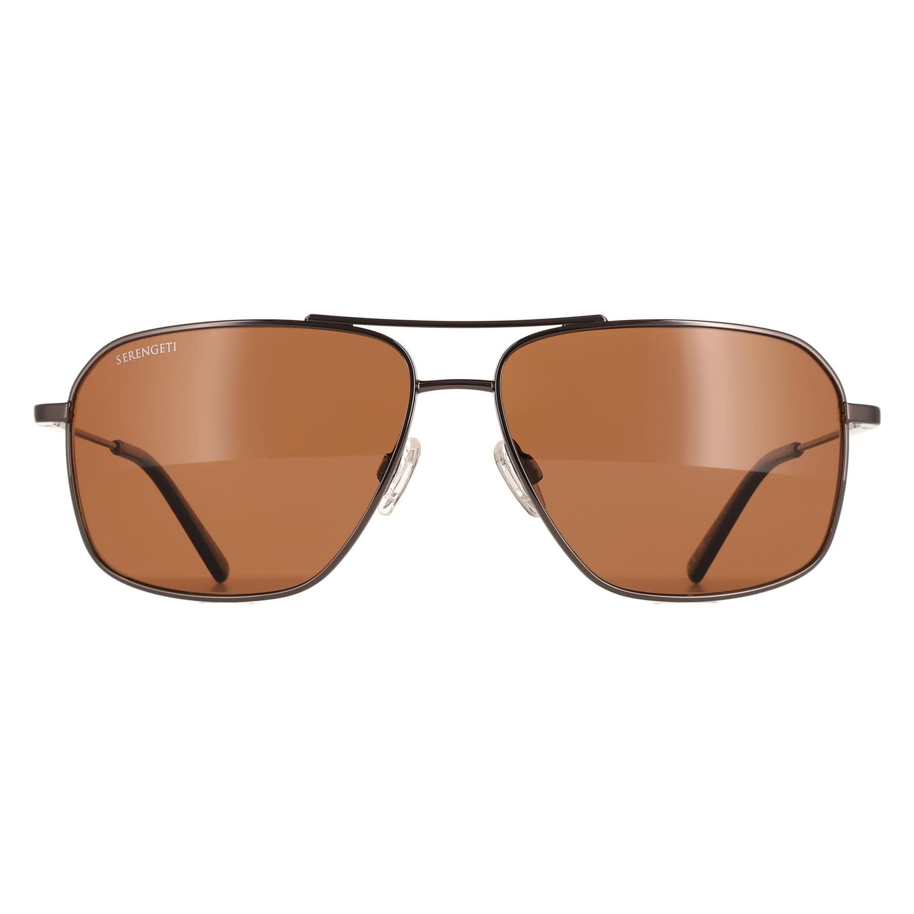 Serengeti Serengeti Men's Aviator Shiny Gunmetal Mineral Polarized Drivers Dorwinn in Grey