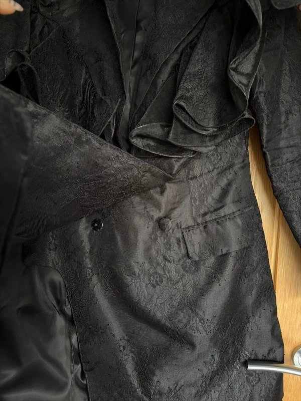 Luxe ASOS Luxe black, lace mini dress - double breasted - 1