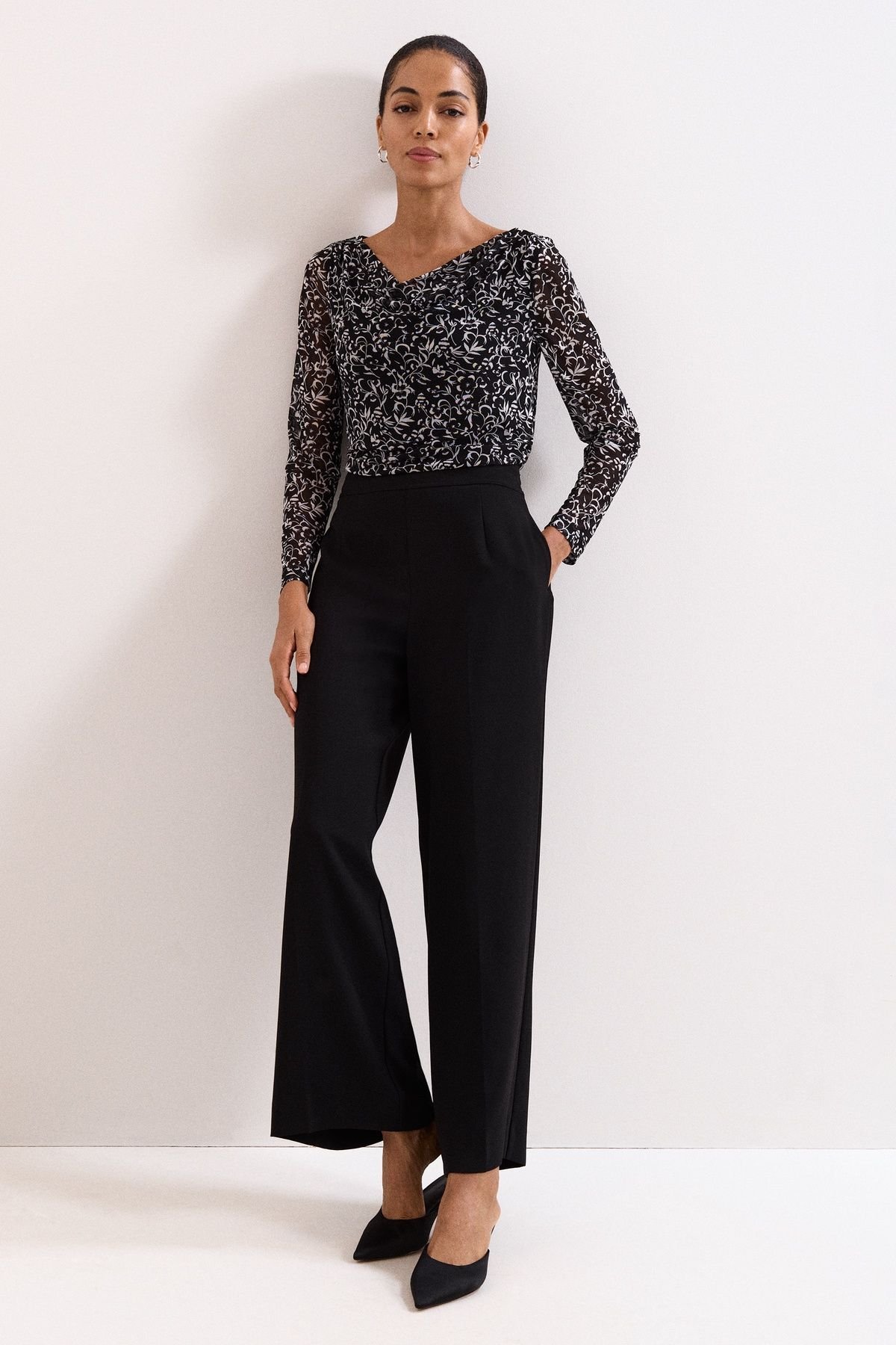 Phase Eight Phase Eight Women's Tammy Cowl Neck Top in Black - 3