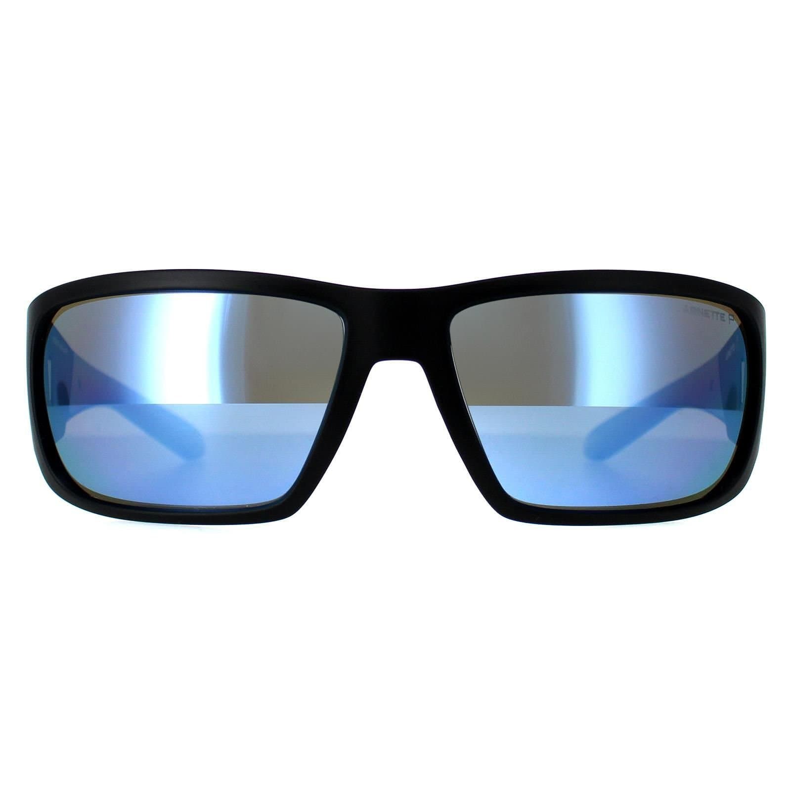 Arnette Arnette Men's Rectangle Matte Black Dark Grey Mirror Water Polarized AN4297 Snap II