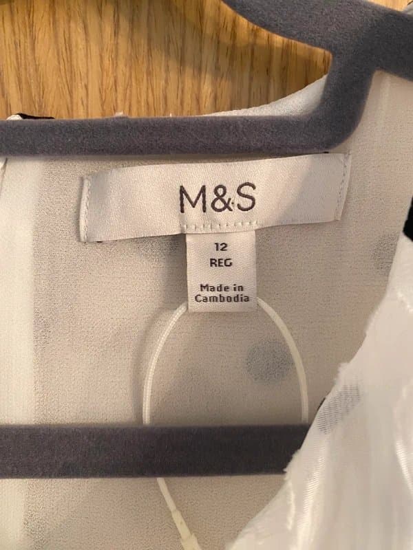 Marks & Spencer M&S black and white spotted summer dress size 12