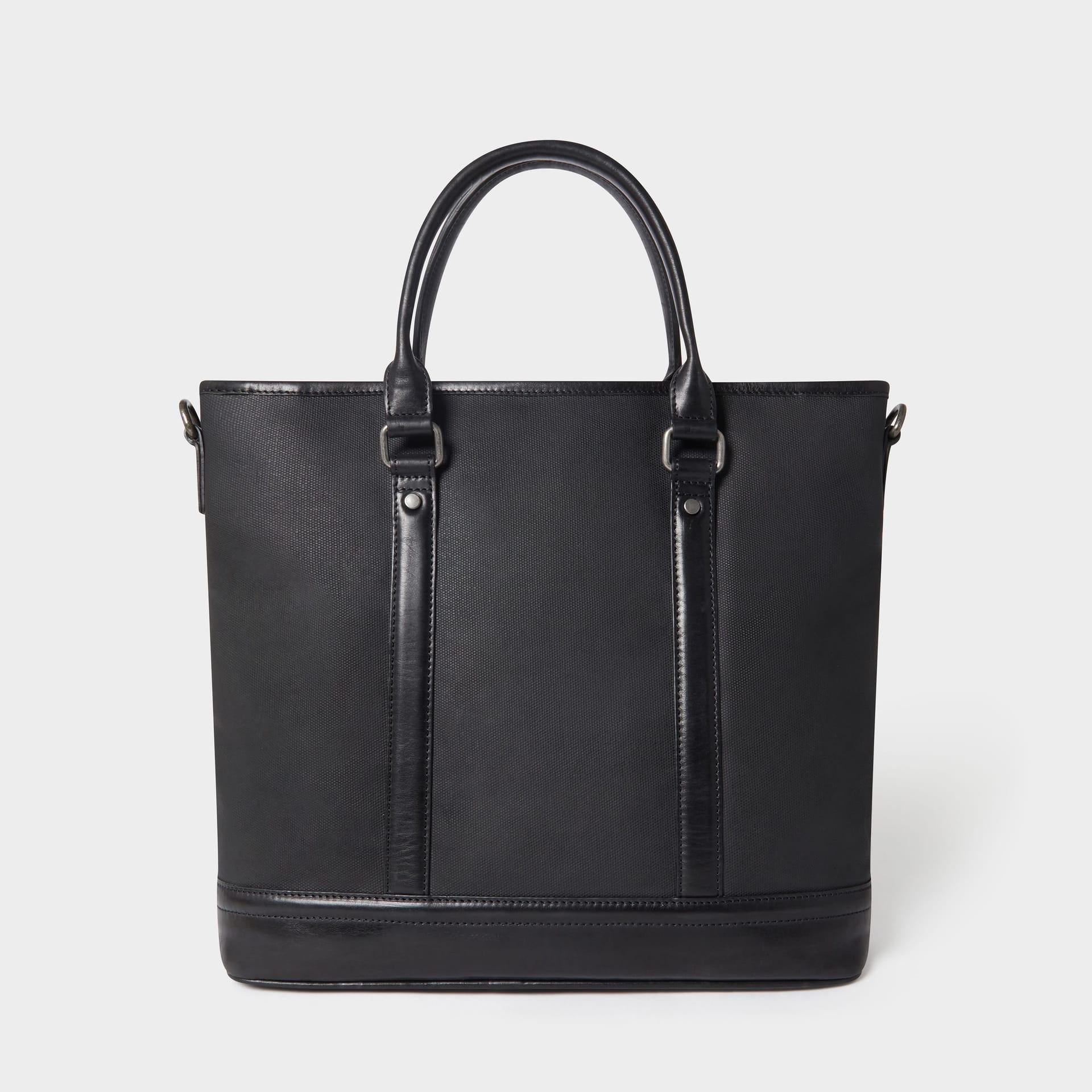 OSPREY LONDON OSPREY LONDON Men's The Frontline Large Waxed Canvas & Leather Workbag in Black - 4