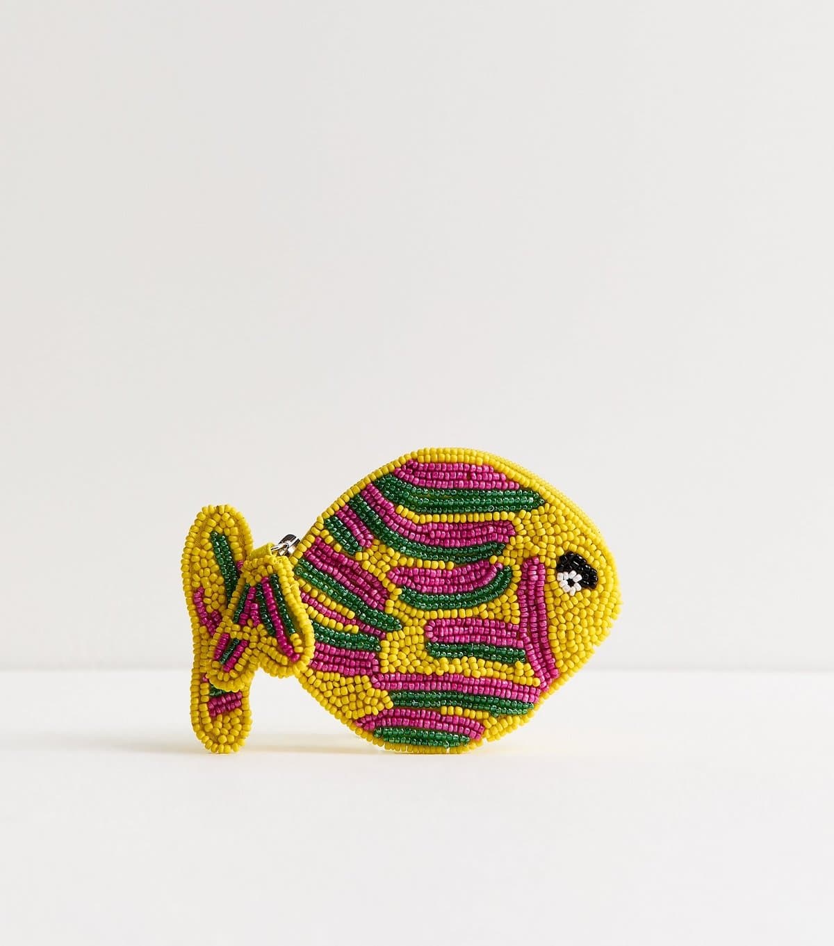 New Look New Look Yellow Beaded Fish Purse