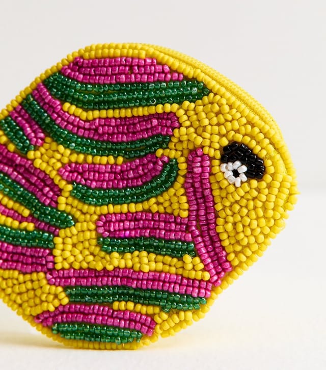 New Look Yellow Beaded Fish Purse New Look - 2