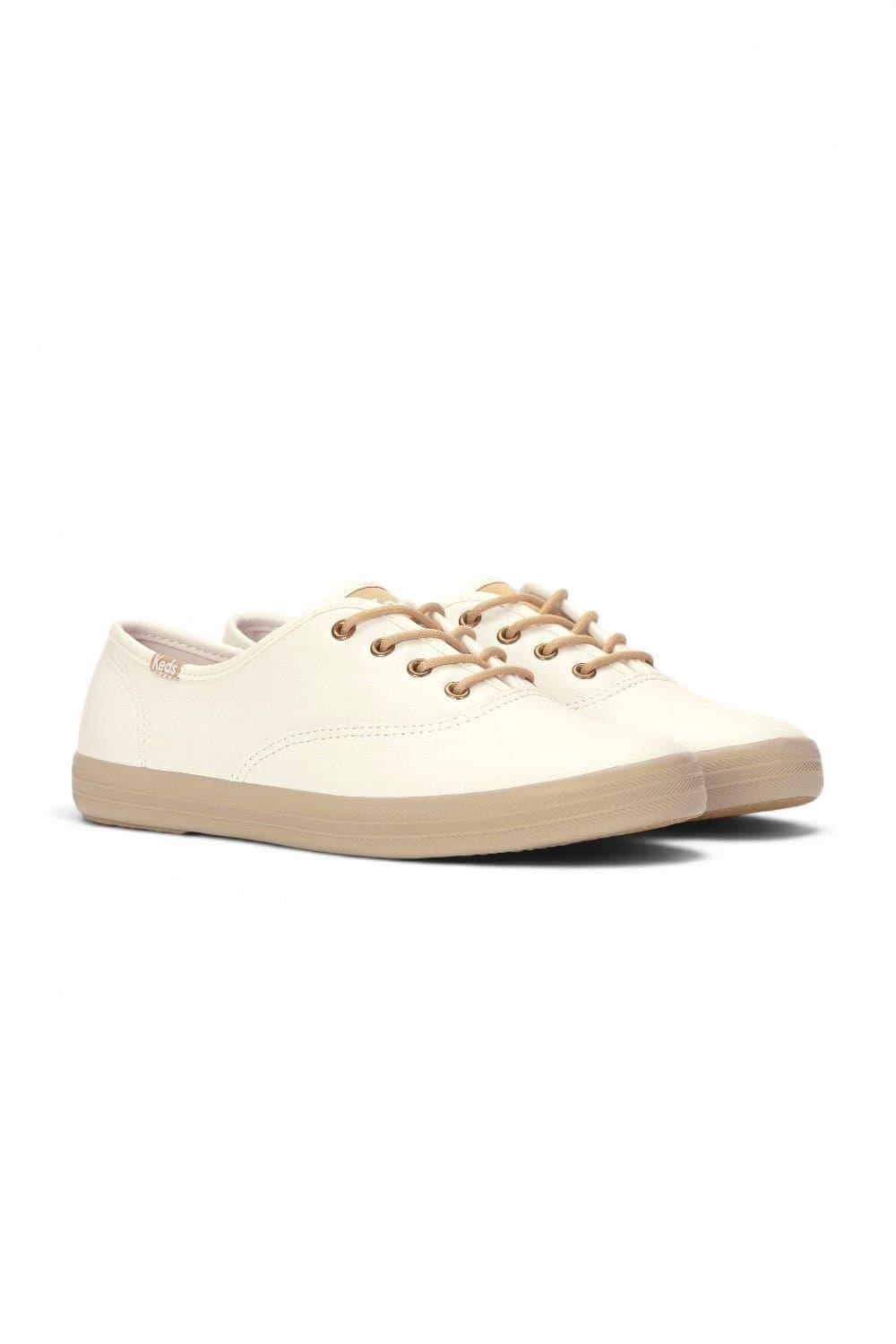 keds Keds Women's Champion Luxe Leather Round Laces Lace-Up in Nude