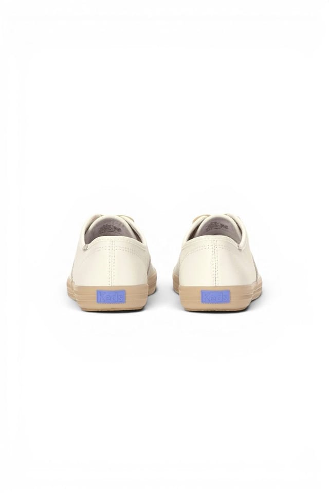 keds Keds Women's Champion Luxe Leather Round Laces Lace-Up in Nude - 3