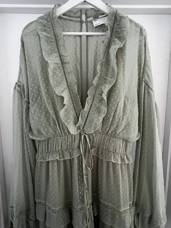 ASOS Light Green Chiffon Maxi Dress