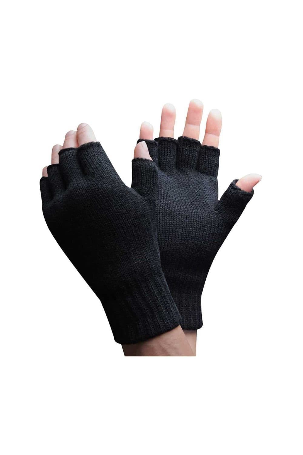 Thinsulate Thinsulate Men's 3M Thermal Insulated Black Fingerless Gloves