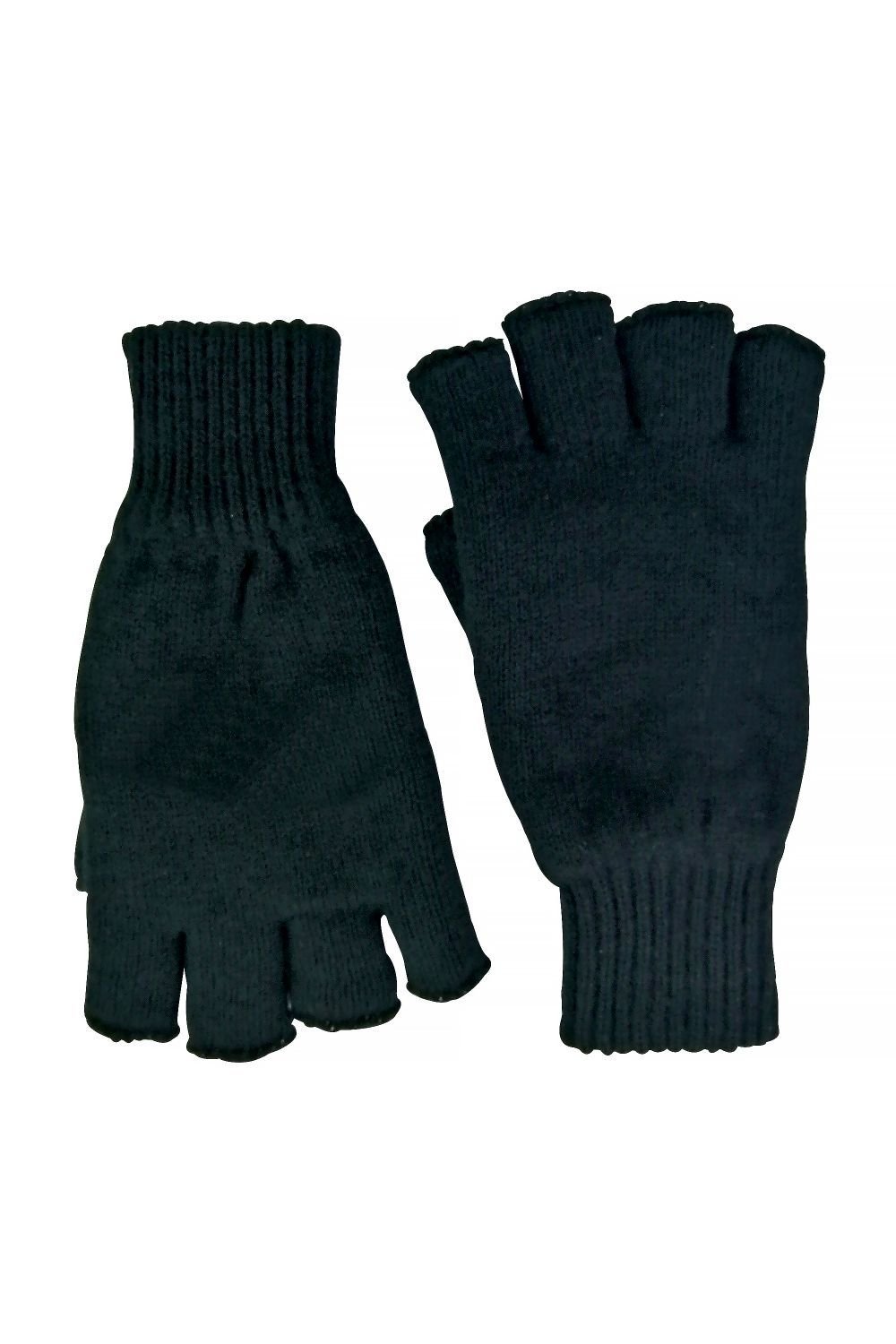 Thinsulate Thinsulate Men's 3M Thermal Insulated Black Fingerless Gloves - 3