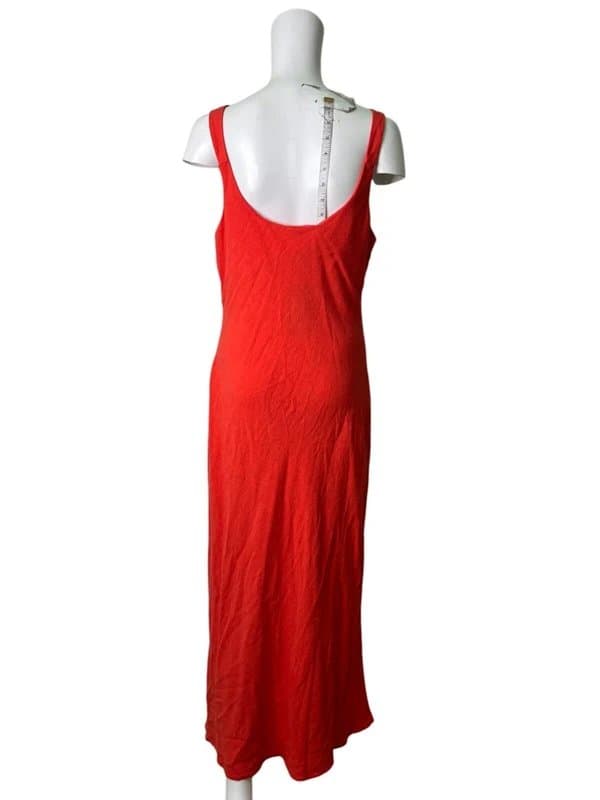 New Look New Look Maxi Linen Dress Size 12 Womens NEW EU40 Red Scoop Neck Pencil RRP £32