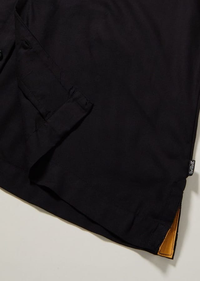 Chet Rock Chet Rock Men's Crossley Bowling Shirt Black Yellow Stripe Detail - 2