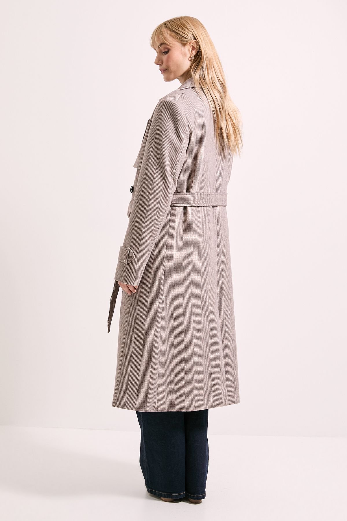 Wallis Wallis Women's Principles by Twill Trench Coat in Brown - 3