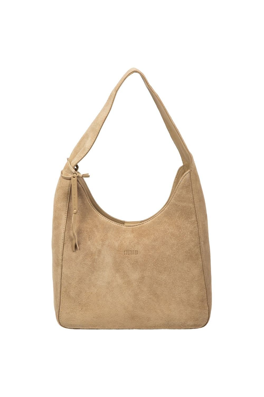 Cultured London Cultured London Beige Suede & Leather Handbag