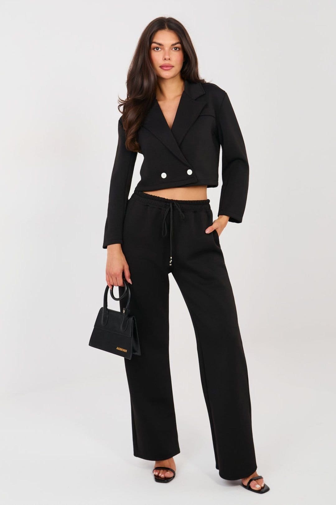 Love Lace Black Butter Soft Blazer & Trouser Set