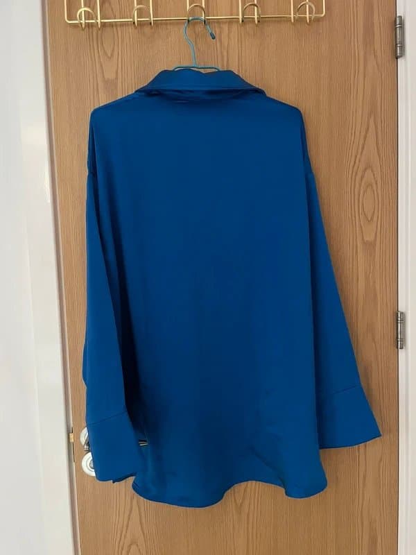 SLA SLA The Label Cobalt Blue Satin Shirt