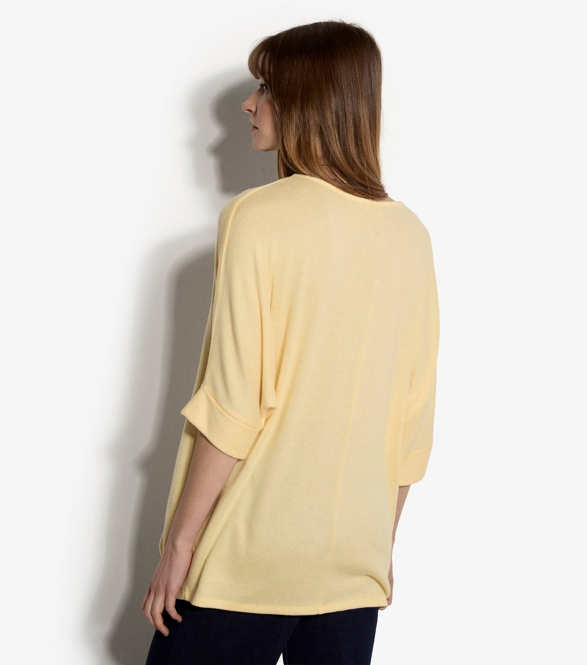 Apricot Women's Yellow Turn Up Cuff Batwing Sleeve Jumper Apricot New Look - 3