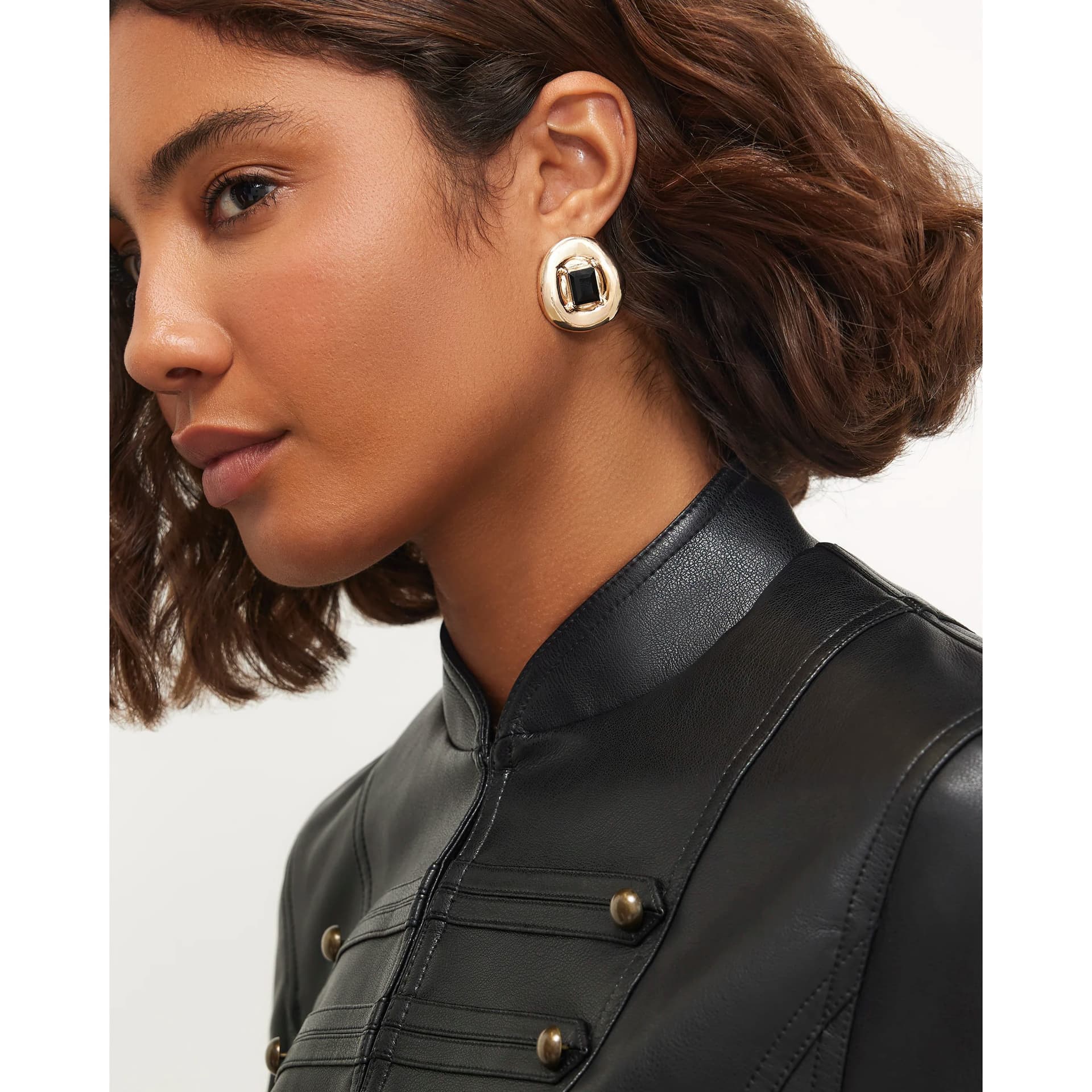 River Island River Island Womens Black Centre Stone Stud Earrings