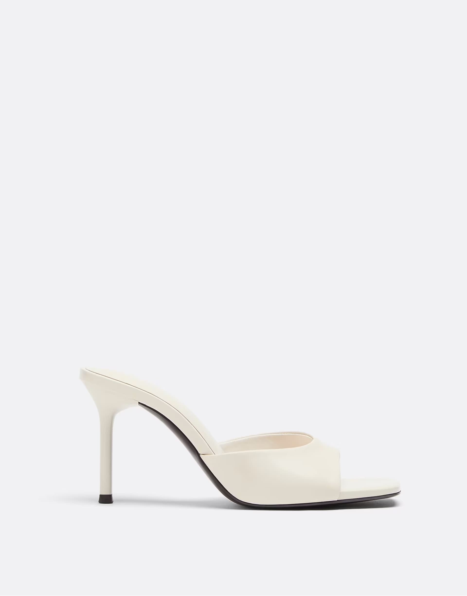 ASOS Stradivarius Heeled mule sandals in ecru