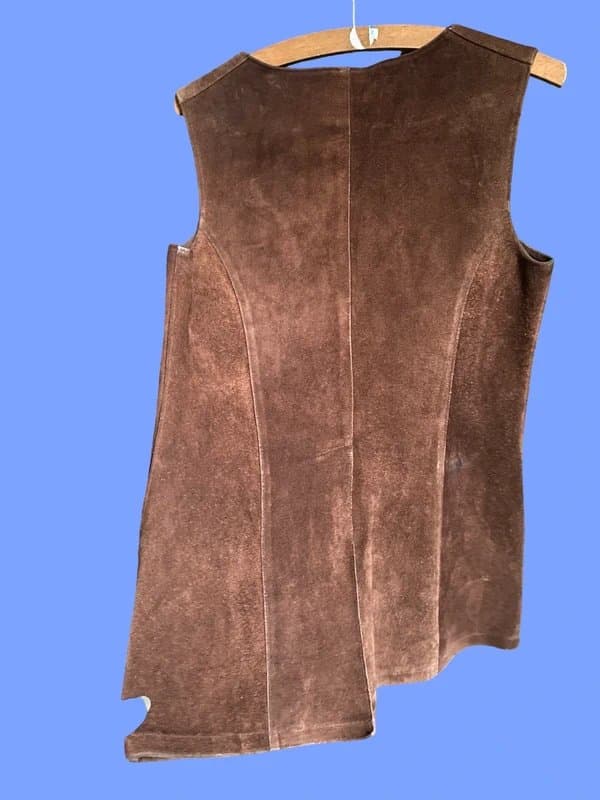 Vintage Vintage leather gilet, size 14