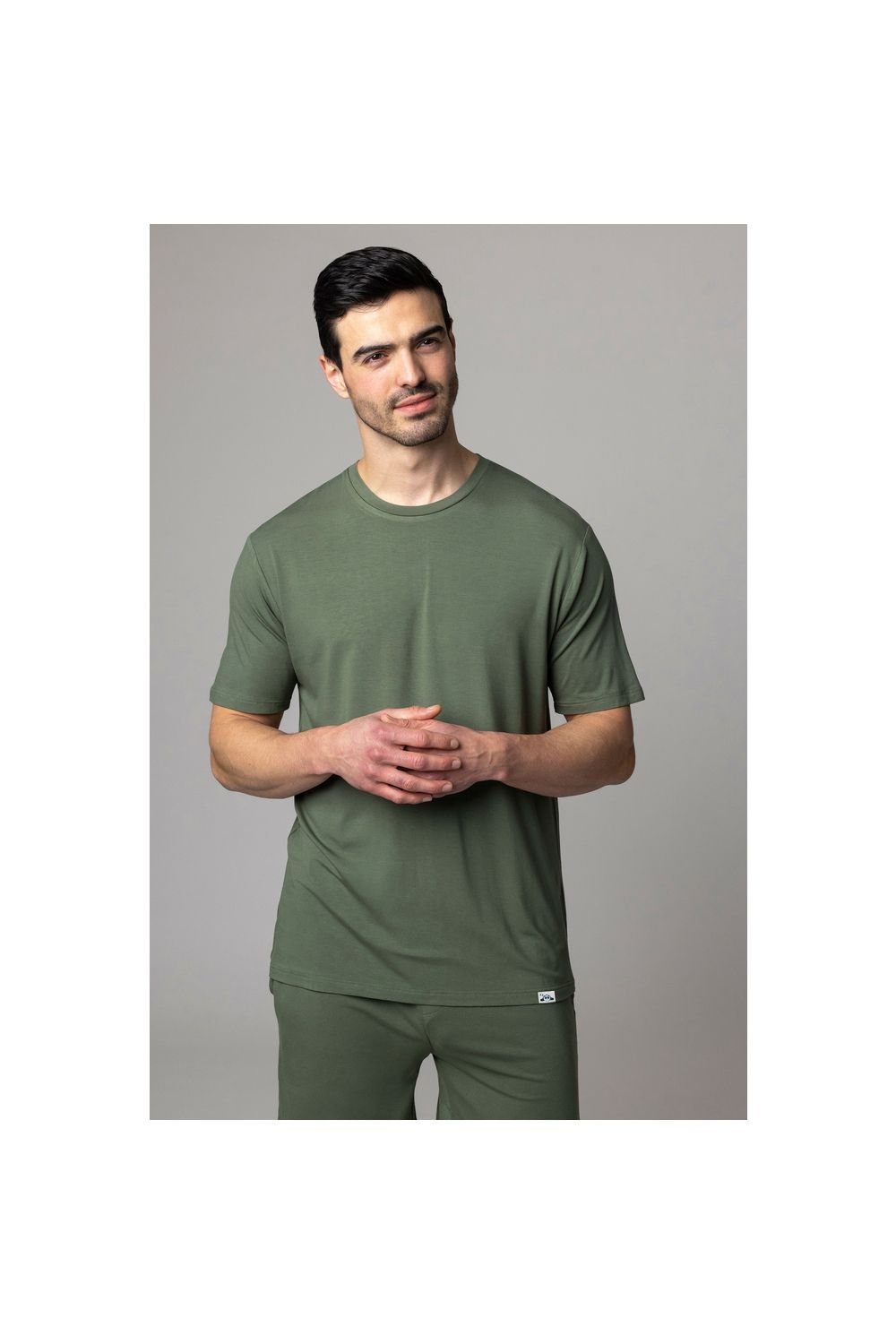 SOCKSHOP Lazy Panda SOCKSHOP Lazy Panda Men's 1 Pack Bamboo Loungewear Selection T-Shirt in Olive - 4