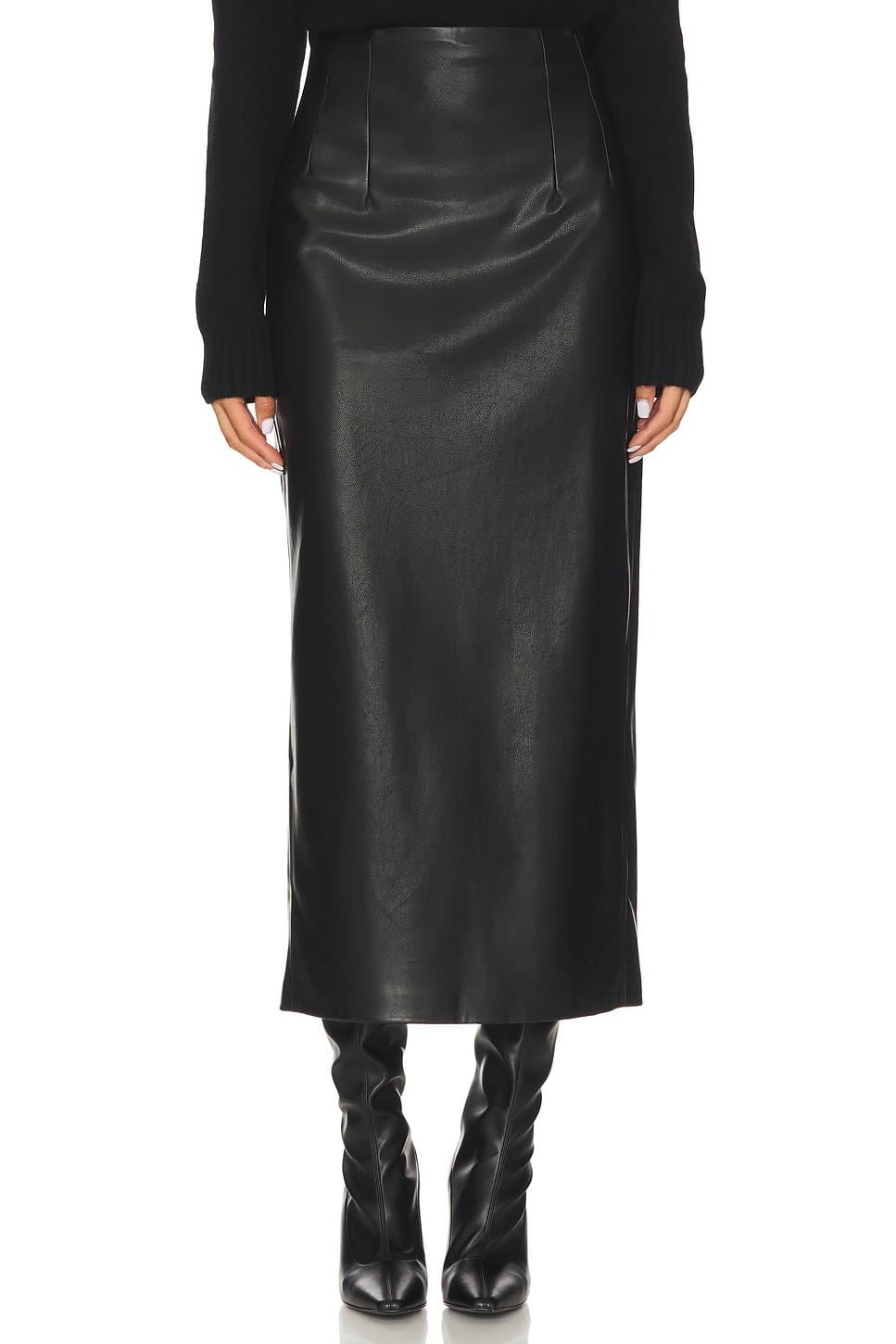 revolve Leather Hi-waist Curve Skirt