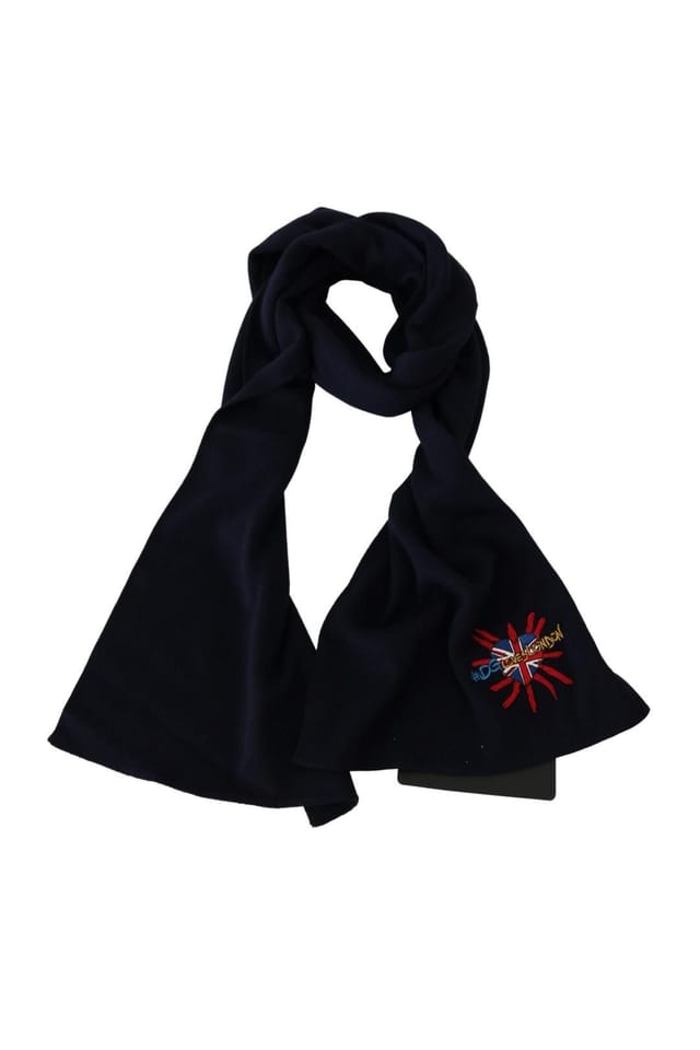 Dolce & Gabbana Dolce & Gabbana Men's Blue #DGLovesLondon Wrap Shawl Wool Scarf - 3