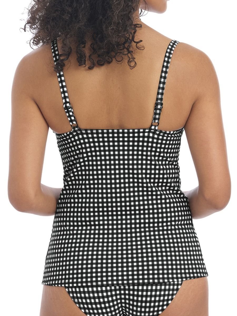 Freya Freya Women's Check In Plunge Tankini Top in Black - 3