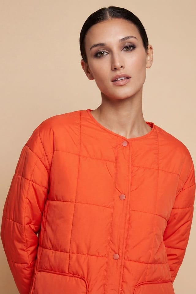 Little Mistress Little Mistress Women's Tomato Quilted Jacket in Red - 3