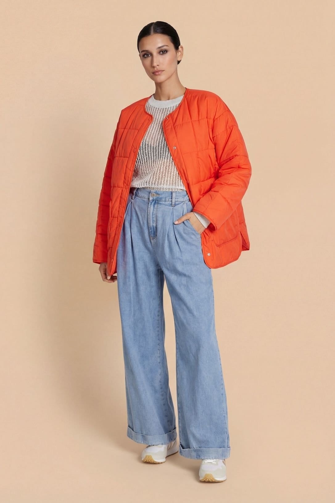 Little Mistress Little Mistress Women's Tomato Quilted Jacket in Red - 4