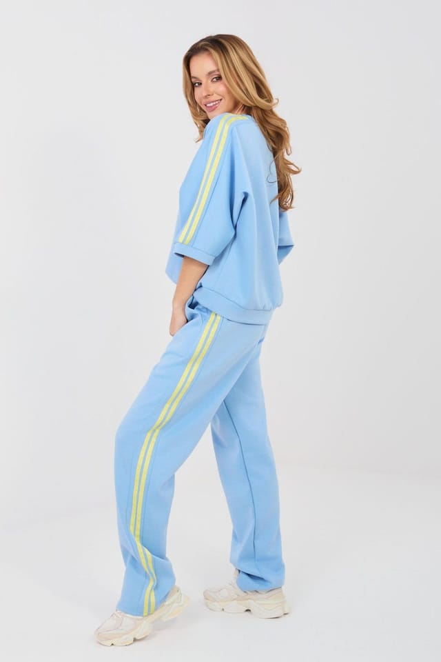 Love Lace Love Lace Women's Soft Striped Hoodie & Jogger Set in Blue - 2