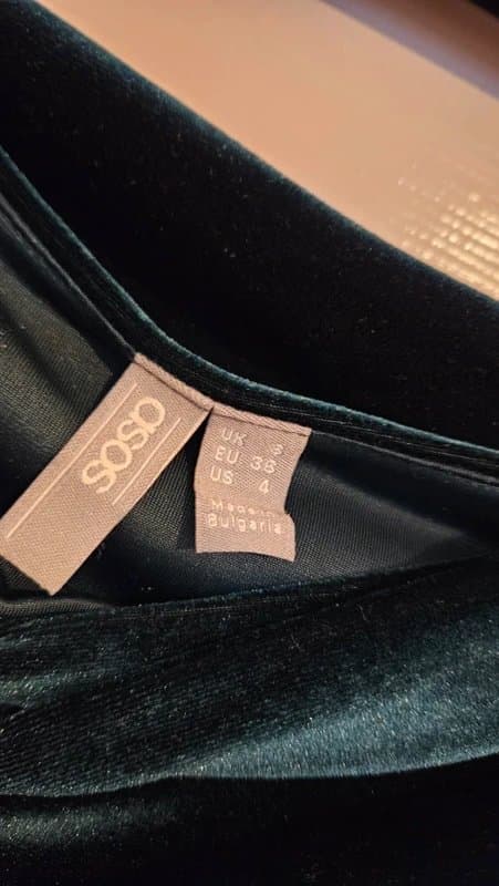 ASOS ASOS Velvet Bardot Off Shoulder Pleated Midi Dress