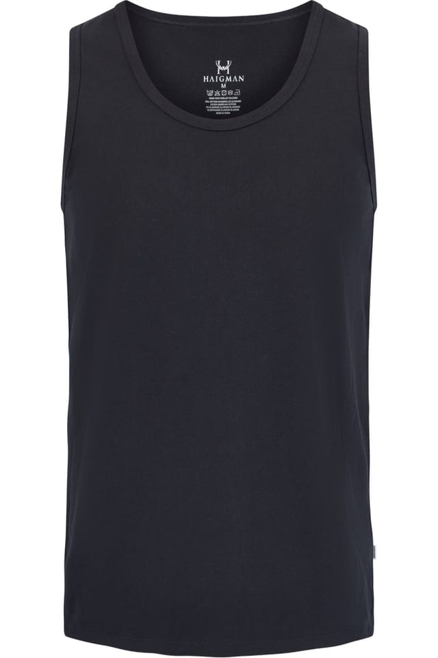 Haigman Haigman Men's Men's 2 Pack Cotton Stretch Sleeveless Vests in Black - 3