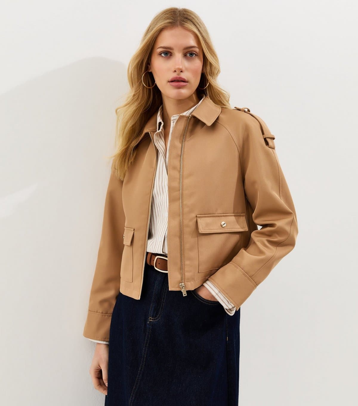 New Look Women's Tan Short Trucker Jacket New Look