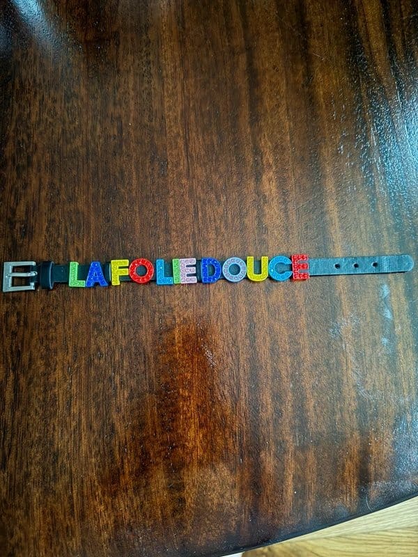 La Folie Douce Rhinestone letter charm collar bracelet / bag charm / colourful / festival / novelty - 1