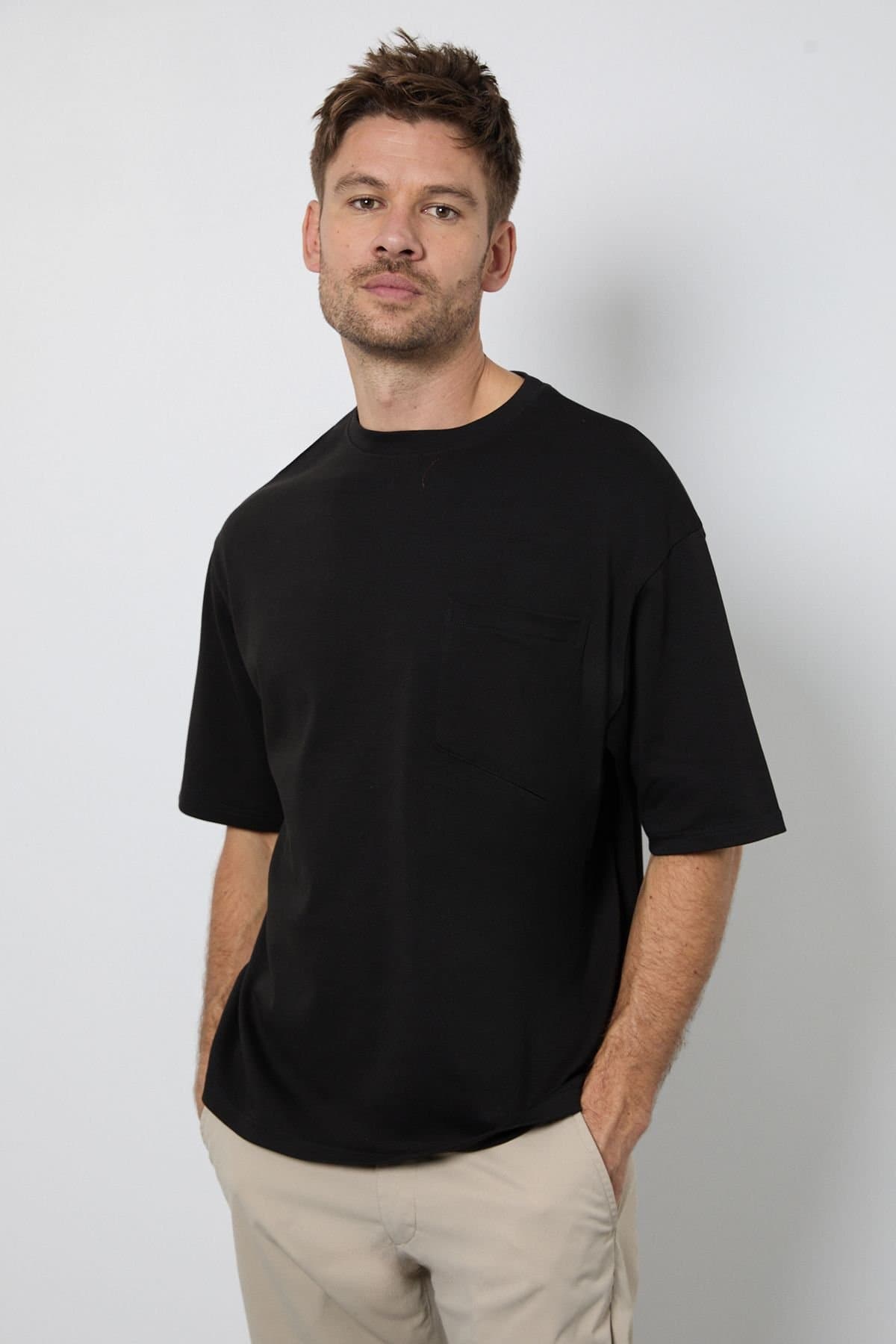 Burton Burton Men's Black Oversized Crew Neck T-Shirt